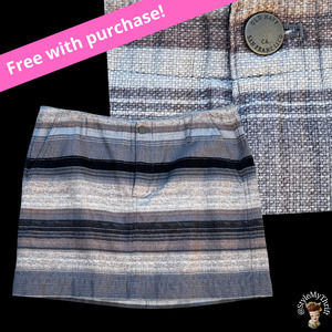 Free W/Purchase Y2K Old Navy Mini Skirt Fall Winter Stripes Gray Lavender Mauve